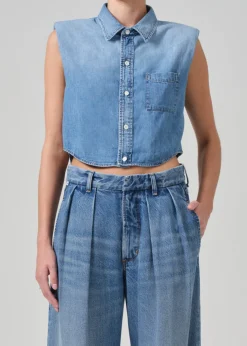 Anders Sleeveless With Shoulder Pads