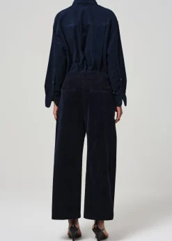 Cara Cropped Pleated Trouser Corduroy