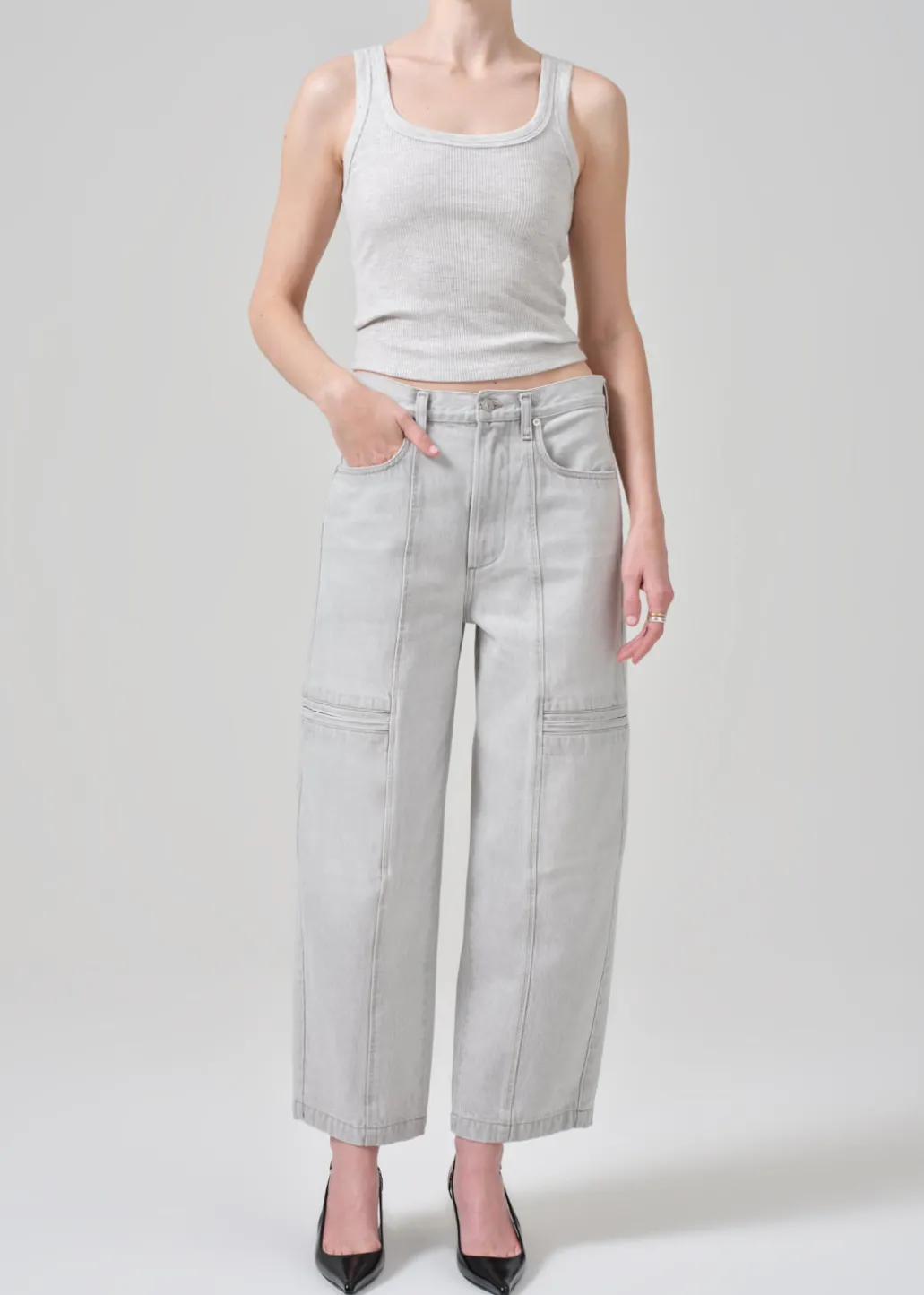 Gianna Seamed Cropped Baggy