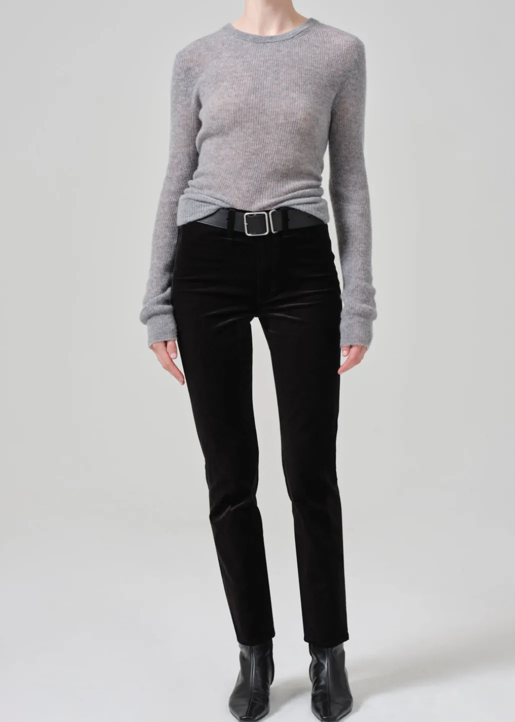 Isola Slim Crop Welt Pocket Velvet