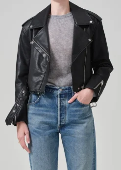 Kindra Cropped Moto Jacket