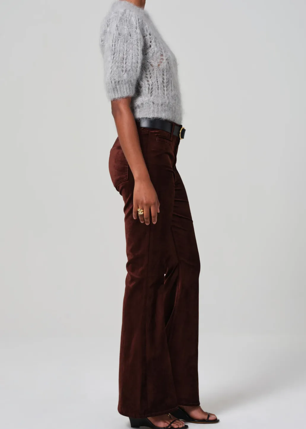 Lilah Flare With Welt Pocket Velvet