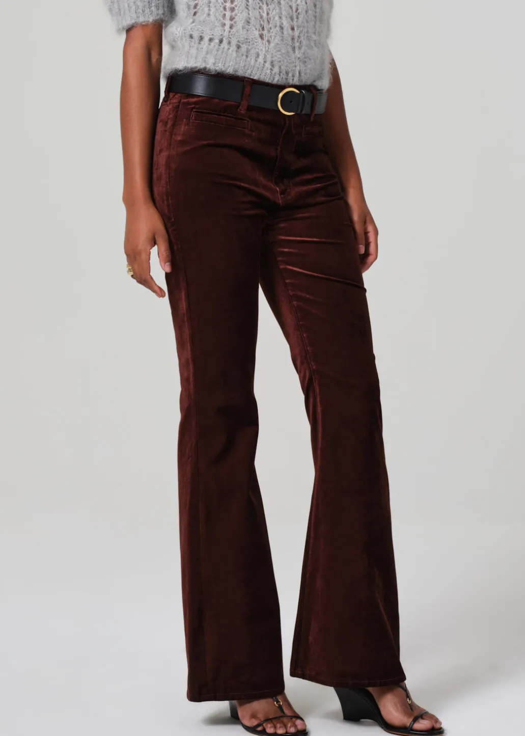 Lilah Flare With Welt Pocket Velvet