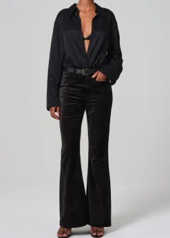 Lilah Flare With Welt Pocket Velvet