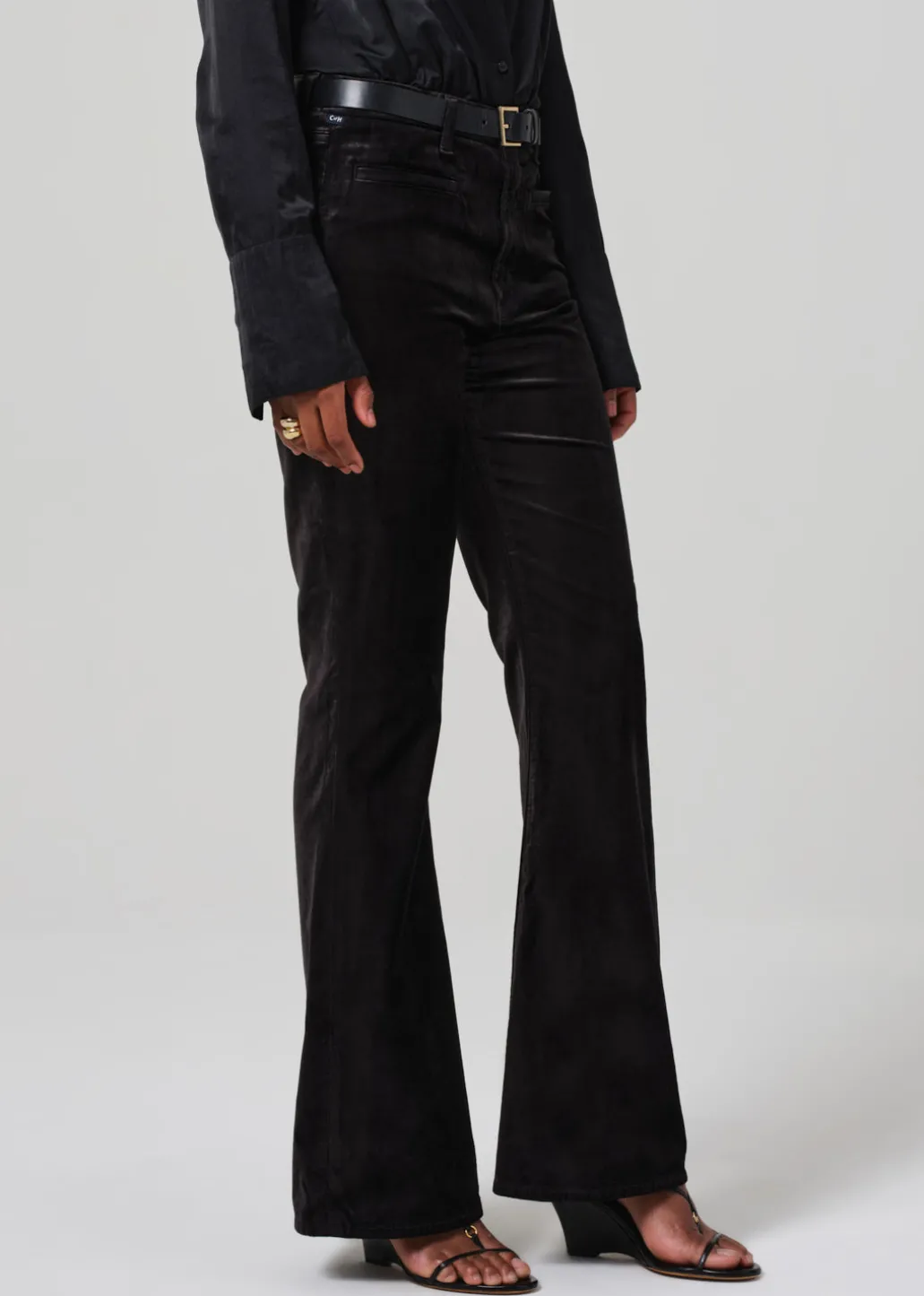 Lilah Flare With Welt Pocket Velvet