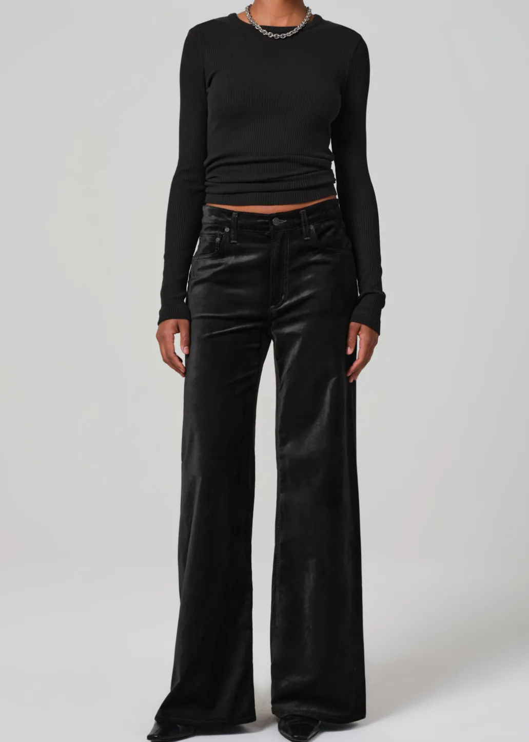 Lolli Mid Rise Baggy Velvet