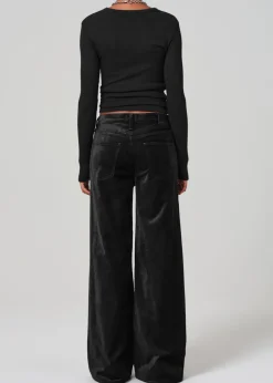 Lolli Mid Rise Baggy Velvet