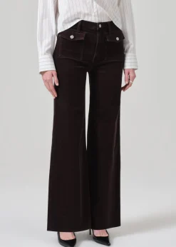Raven Patch Pocket Wide Leg Corduroy