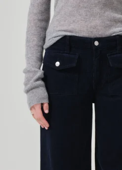 Raven Patch Pocket Wide Leg Corduroy