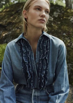 Ruffle Tuxedo Shirt