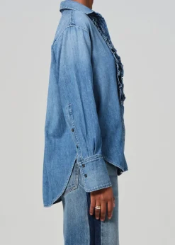 Ruffle Tuxedo Shirt