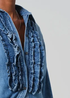Ruffle Tuxedo Shirt